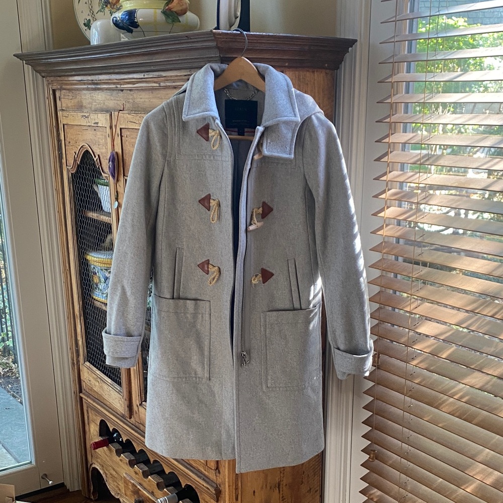 J.Crew Melton Wool Toggle Coat with hood